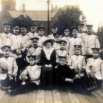 Silsden Town Band together with 'Lillian Dillingham', a noted singer of the day. (pictured here in ' Silsden's Town Hall Sq')