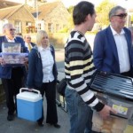 At the meeting place - 7:30am 9-9-12 loading up for the trip to the Hardraw Brass Band Contest
