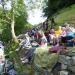 The audience grows larger and larger as the day progresses into beautiful sunshine