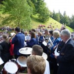 Hardraw Scar Brass Bands contest competitors massed band finale