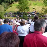 Hardraw Scar Brass Bands contest competitors massed band finale