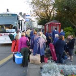At the meeting place - 7:30am 9-9-12 loading up for the trip to the Hardraw Brass Band Contest