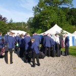 Arrived at the signing-in marque - 9:30am - 9-9-12 - Hardraw Brass Band Contest