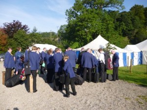 Arrived at the signing-in marque - 9:30am - 9-9-12 - Hardraw Brass Band Contest