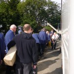 At the meeting place - 7:30am 9-9-12 loading up for the trip to the Hardraw Brass Band Contest